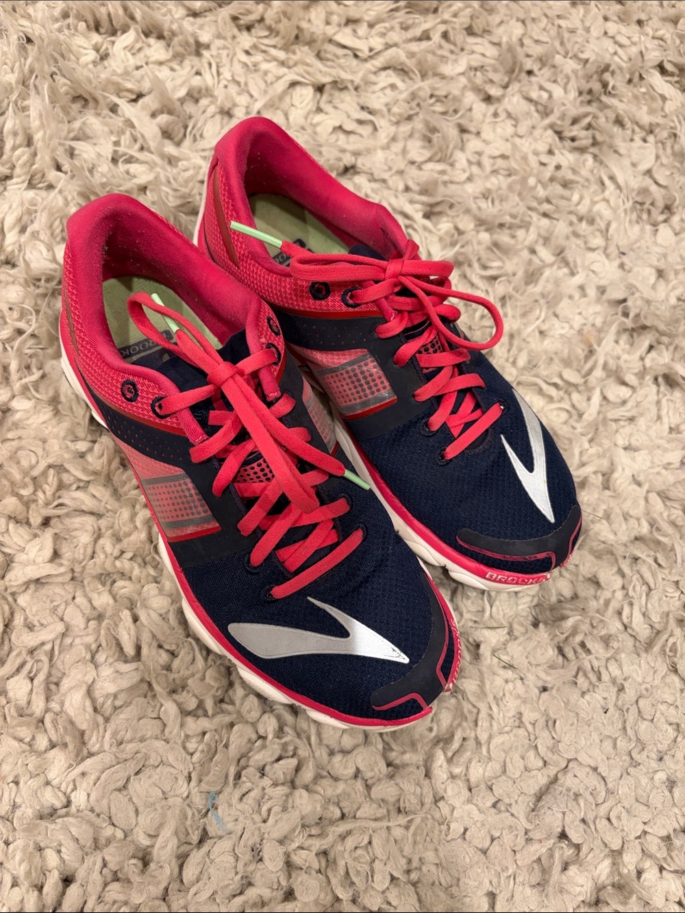Brooks Navy and Pink Women's Athletic Running Shoes